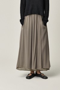 KRISTENSEN DU NORD long silk skirt in sahari color