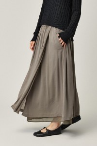 KRISTENSEN DU NORD long silk skirt in sahari color