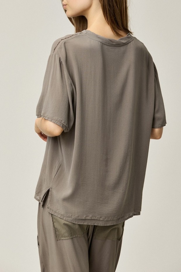KRISTENSEN DU NORD silk top in safari color
