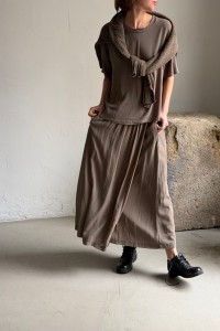 KRISTENSEN DU NORD long silk skirt in sahari color