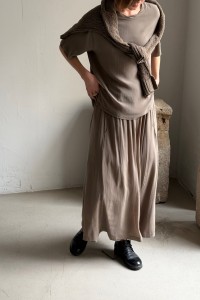 KRISTENSEN DU NORD long silk skirt in sahari color