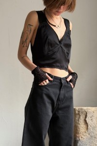 TOTEME black satin top