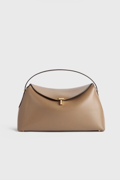 TOTEME T-lock leather bag camel