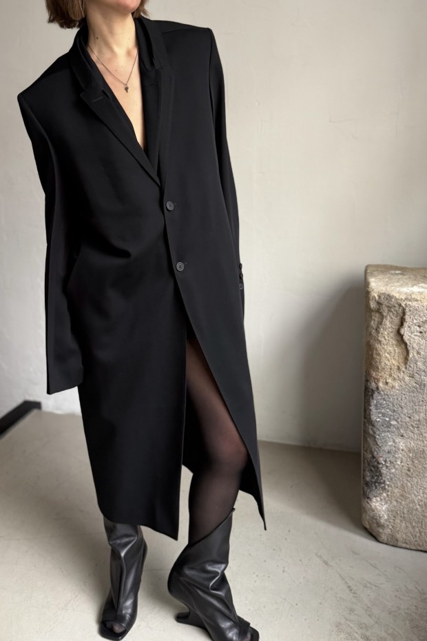 RICK OWENS Black concordian coat