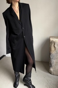 RICK OWENS Black concordian coat