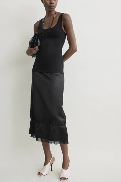 TOTEME Layered satin skirt black