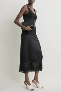 TOTEME Layered satin skirt black