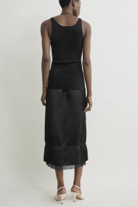 TOTEME Layered satin skirt black