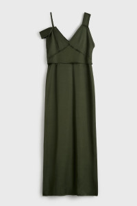 TOTEME V-neck slip dress bottle green
