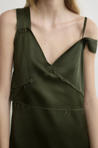 TOTEME V-neck slip dress bottle green