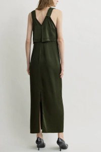 TOTEME V-neck slip dress bottle green