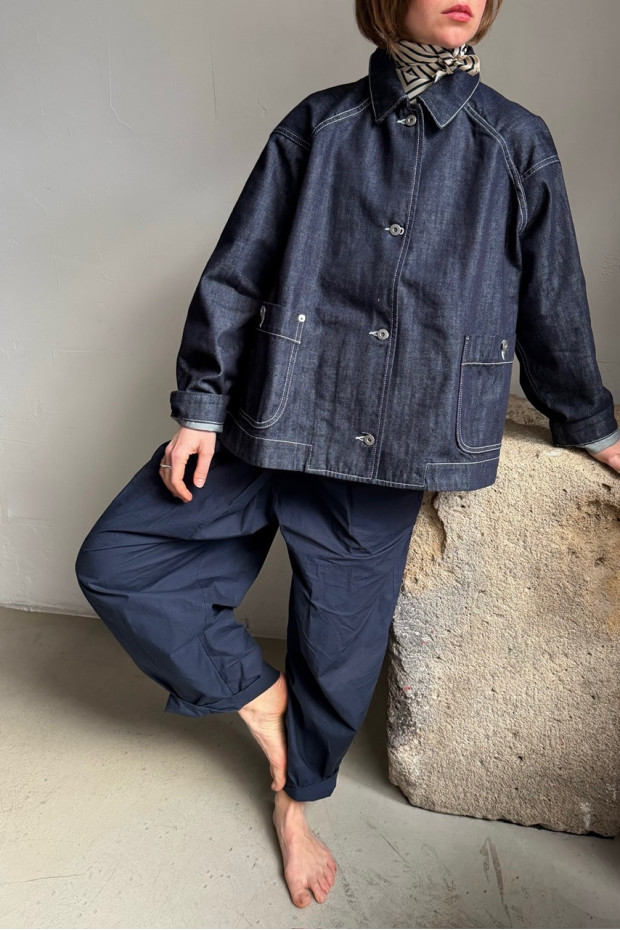 CASEY/CASEY Drays travail dark indigo denim jacket