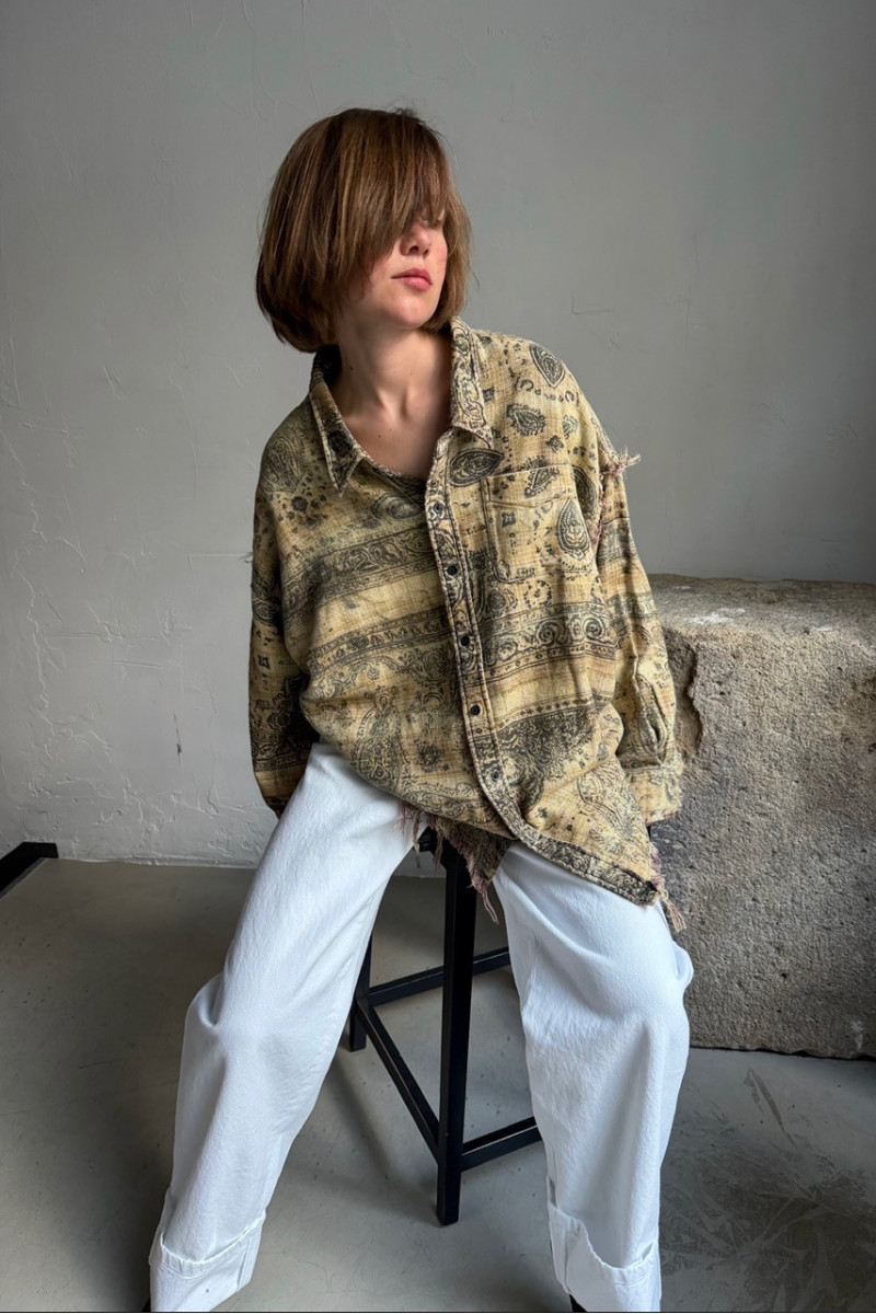 R13 Boyfriend shirt with bandana print