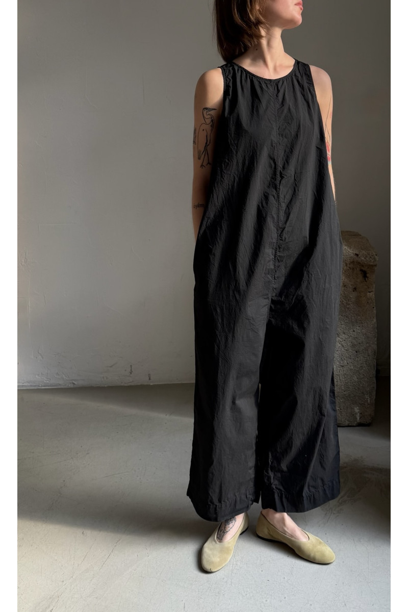ALBUM DI FAMIGLIA black poplin jumpsuite