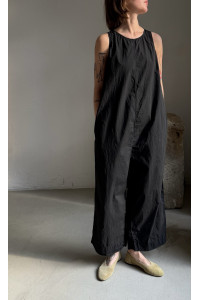 ALBUM DI FAMIGLIA black poplin jumpsuite