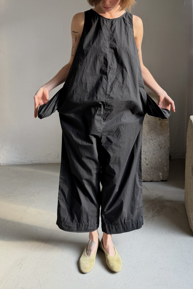 ALBUM DI FAMIGLIA black poplin jumpsuite
