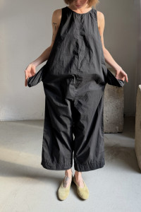 ALBUM DI FAMIGLIA black poplin jumpsuite