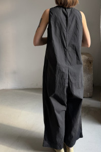 ALBUM DI FAMIGLIA black poplin jumpsuite