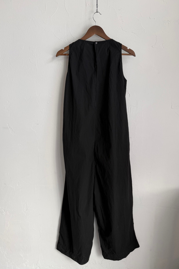 ALBUM DI FAMIGLIA black poplin jumpsuite