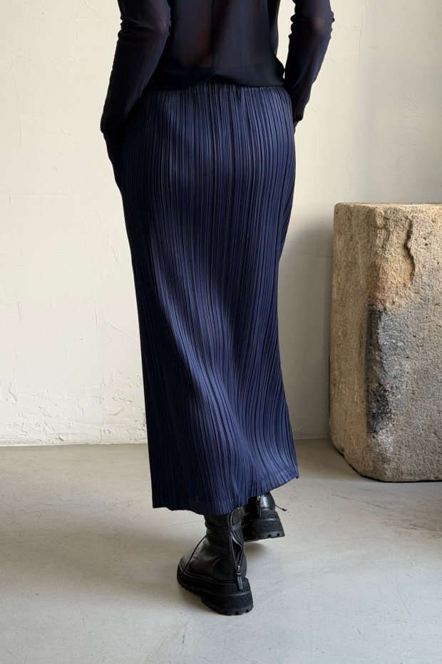 ISSEY MIYAKE PLEATS PLEASE modrá sukně s kapsami