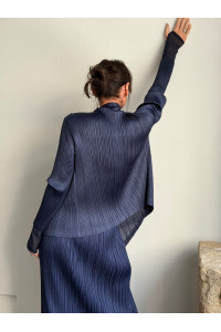 ISSEY MIYAKE PLEATS PLEASE tmavěmodrý top