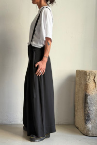 ISABEL BENENATO black highwaist pants with suspenders