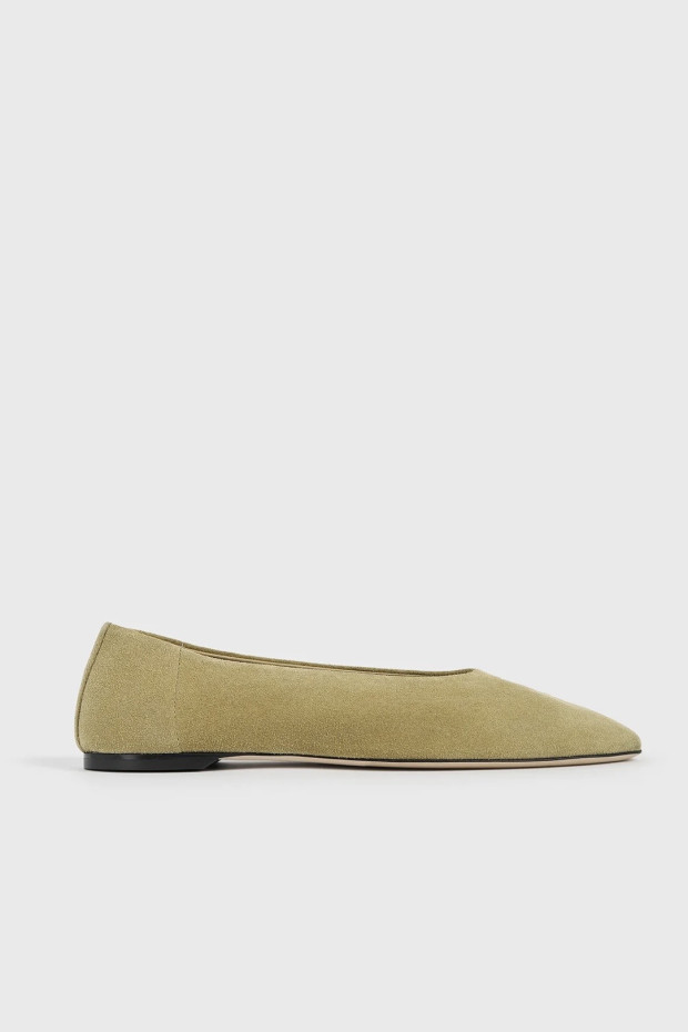TOTEME Slip suede ballerinas cashew