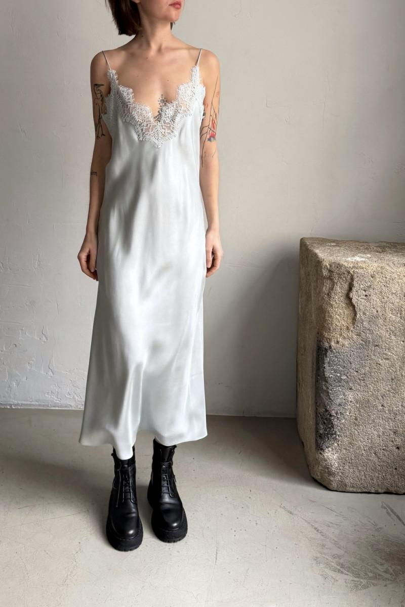 RÓHE lace slip dress in light blue