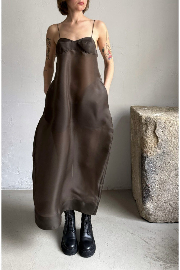 RÓHE sheer bustier volume dress