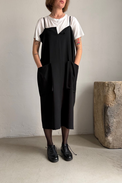 RUNDHOLZ black strapless dress made of light wool