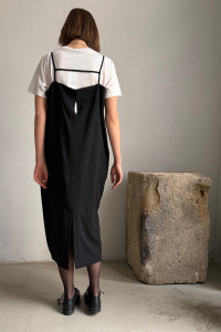 RUNDHOLZ black strapless dress made of light wool