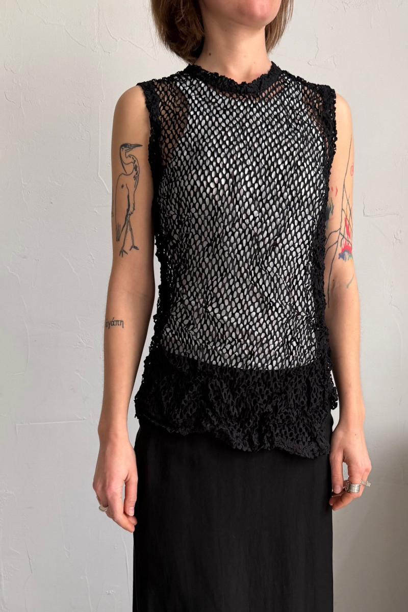 COMME DES GARCONS black perforated tank top