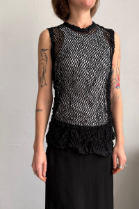 COMME DES GARCONS black perforated tank top