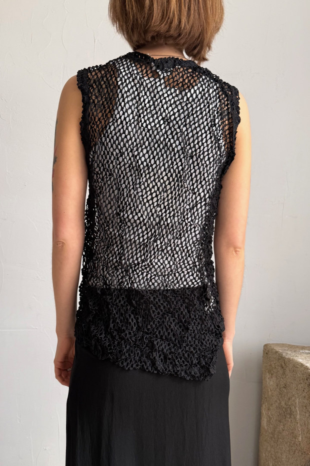 COMME DES GARCONS black perforated tank top