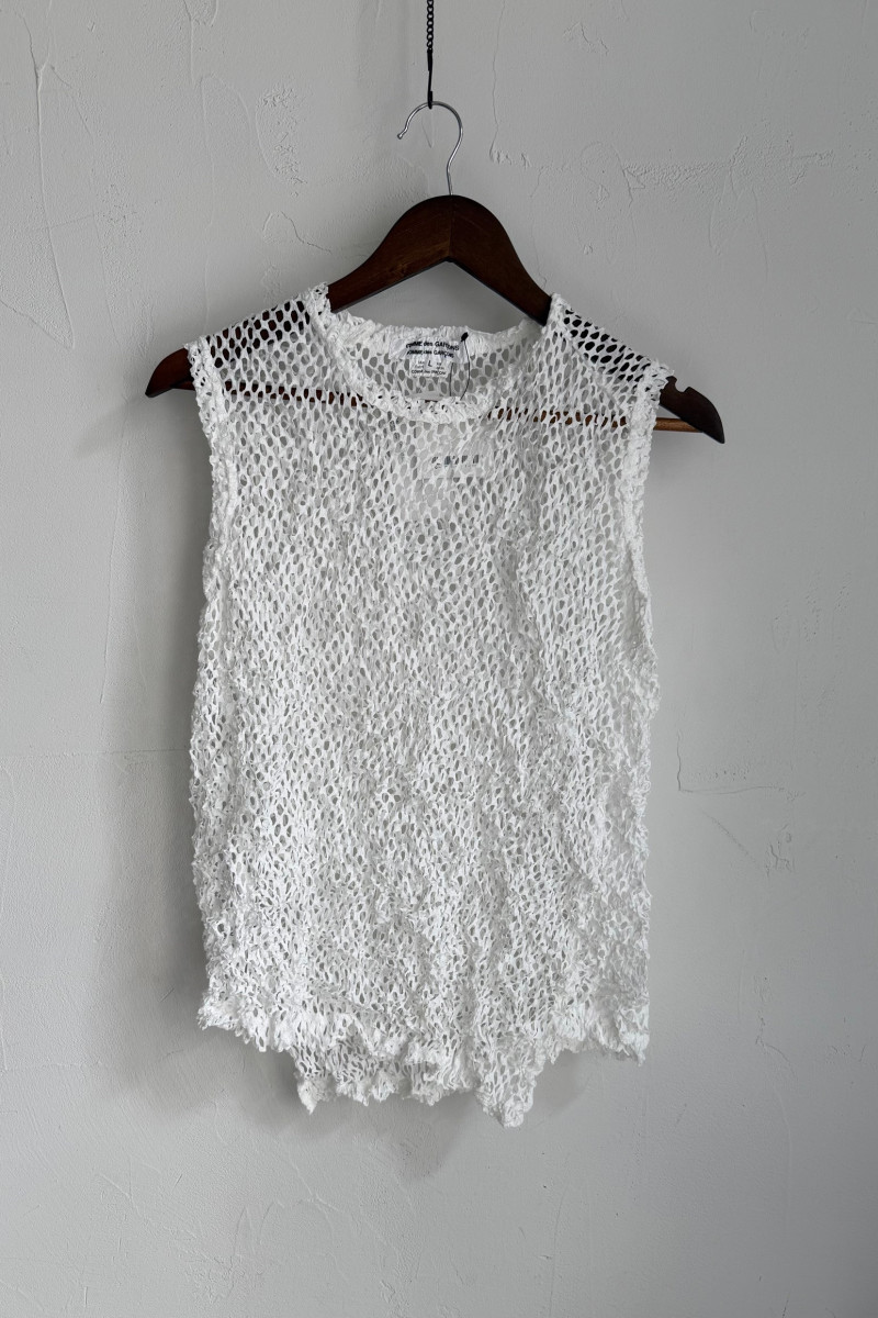 COMME DES GARCONS black perforated tank top