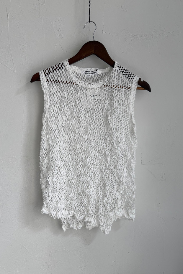 COMME DES GARCONS black perforated tank top