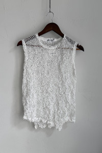 COMME DES GARCONS black perforated tank top