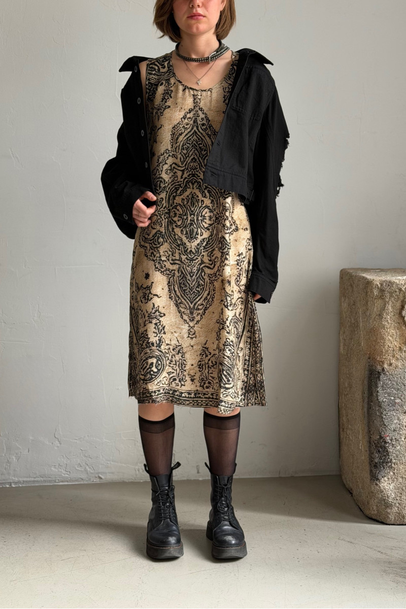 R13 tank dress with bandana print