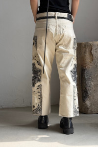 R13 X-boyfriend jeans s bandana aplikací