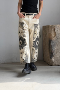 R13 X-boyfriend jeans s bandana aplikací