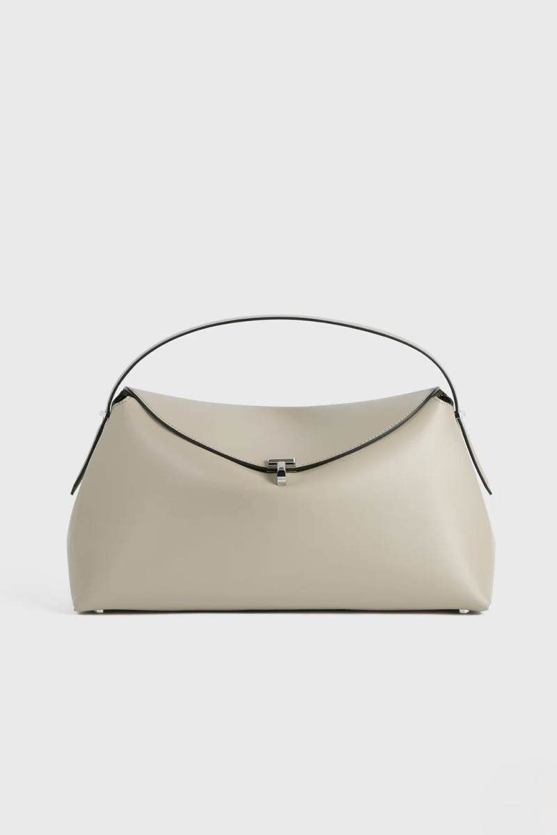 TOTEME T-lock leather bag fawn
