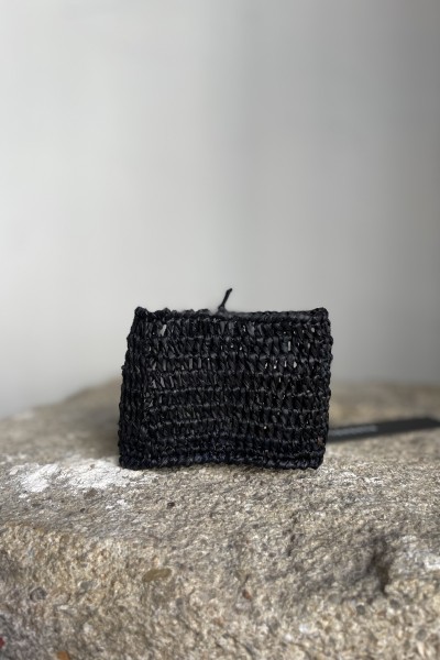 Rundholz raffia bracelet black